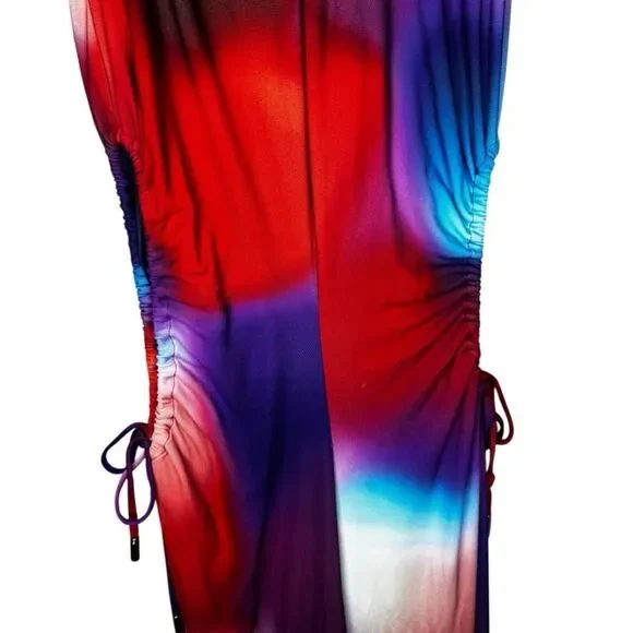 REBECCA VALLANCE Del Prado Cutout Printed Jersey Midi Dress Size 6